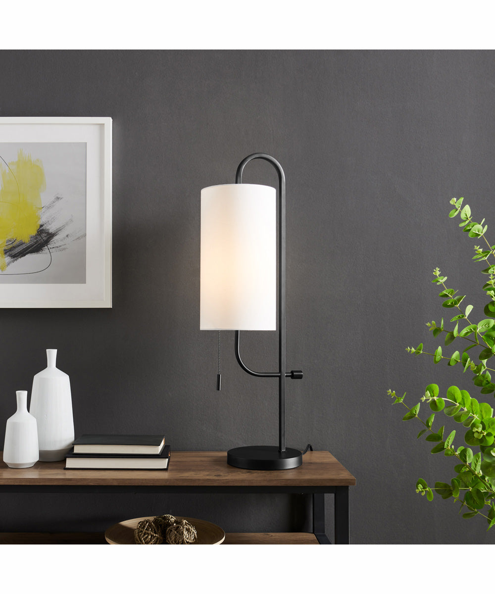 Xandra 1-Light Table Lamp Black/Off White Fabric Shade