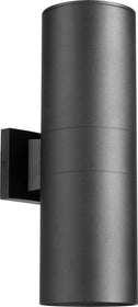 17"H Cylinder 2-light Outdoor Wall Mount Light Fixture Noir