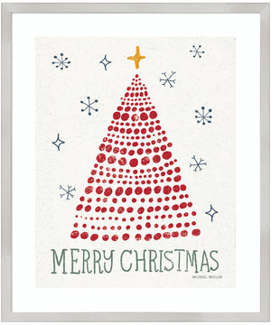 Merry Christmas Crop by Michael Mullan Wood Framed Wall Art Print (21 W x 25 H), Svelte Silver Frame