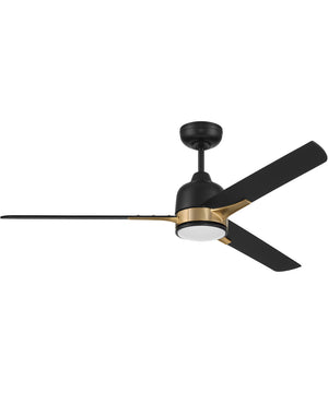 Fuller 1-Light Ceiling Fan (Blades Included) Flat Black/Satin Brass