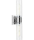 Clarion 2-Light Clear Glass Modern Style Bath Vanity Wall Light Polished Chrome