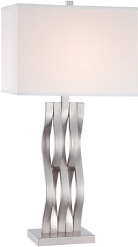 31"H Hamo 1-Light Table Lamp Polished Steel