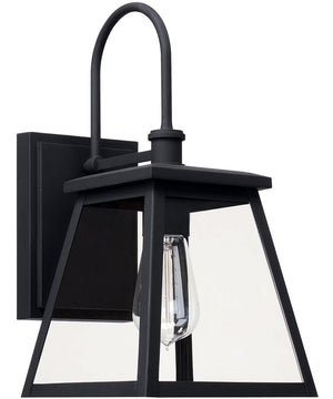Belmore 1-Light Outdoor Wall Mount In Black With Clear Glass