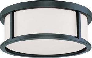 15"W Odeon 3-Light Close-to-Ceiling Aged Bronze