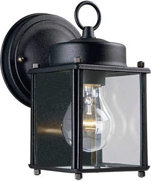 Flat Glass Lantern 1-Light Wall Lantern Textured Black