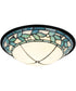 15 Inch W Green Leaves Dome LED Tiffany Flush Mount
