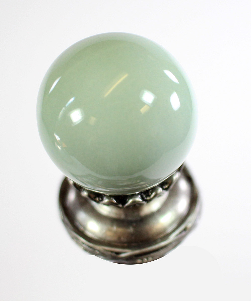 2"H Sage Green Ceramic Ball Finial
