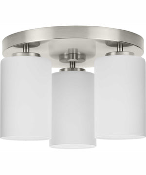 Cofield 12 in. 3-Light Transitional Flush Mount Brushed Nickel