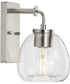 Caisson  1-Light Clear Glass Urban Industrial Bath Vanity Light Brushed Nickel