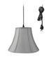 16"W Swag Pendant Plug-In One Light Beige Shade