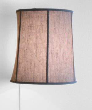 16"W Floating Shade Plug-In Wall Light Textured Oatmeal Fabric