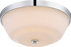 14"W Willow 2-Light Close-to-Ceiling Polished Nickel