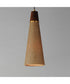 Sumatra 7 inch Elongated Pendant Natural Aged Brass