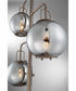 Kaira 3-Light 3-Light Floor Lamp G/Smoke Glass Shade