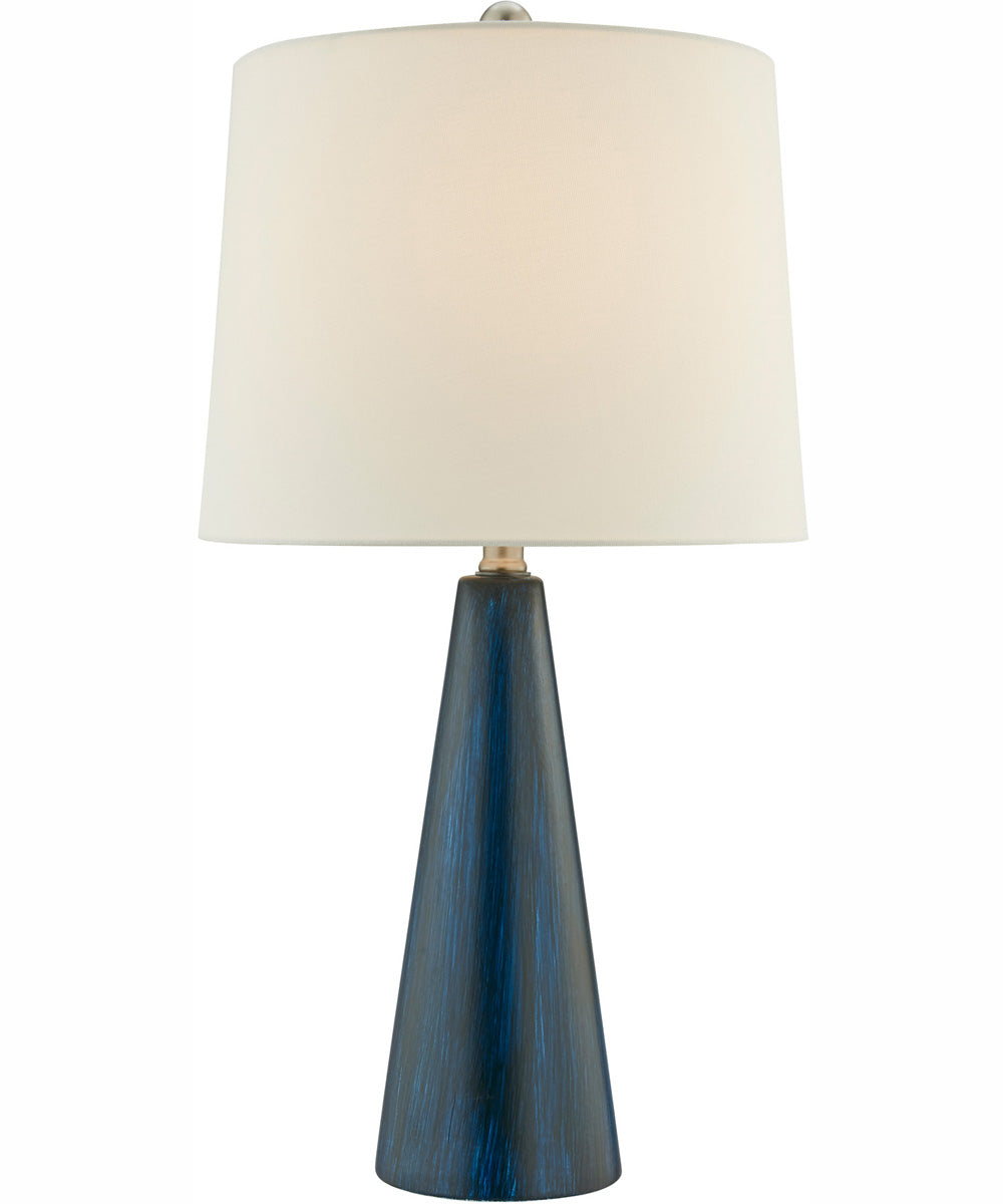 Pillan 1-Light 2 Pack-Table Lamp Blue Ceramichrome/ White Linen Shade