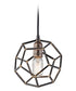 Rocklyn 8"W 1-Light Mini Pendant Light Fixture by Kichler Raw Steel Finish with Natural Brass Accents