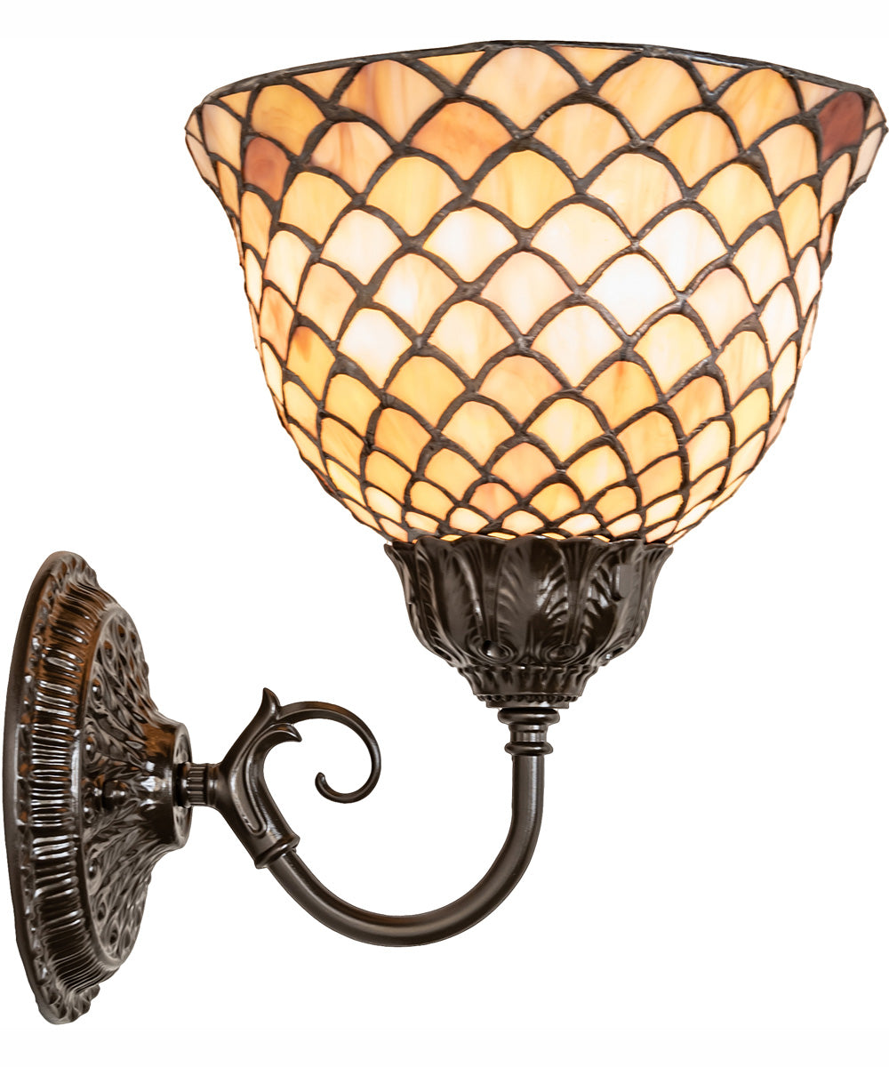 8" Wide Tiffany Fishscale Wall Sconce
