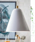 MoDRN 7"W 1-Light Scandinavian Mini-Pendant Light Fixture, White Metal Finish