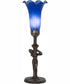 15" High Blue Tiffany Pond Lily Nouveau Lady Accent Lamp