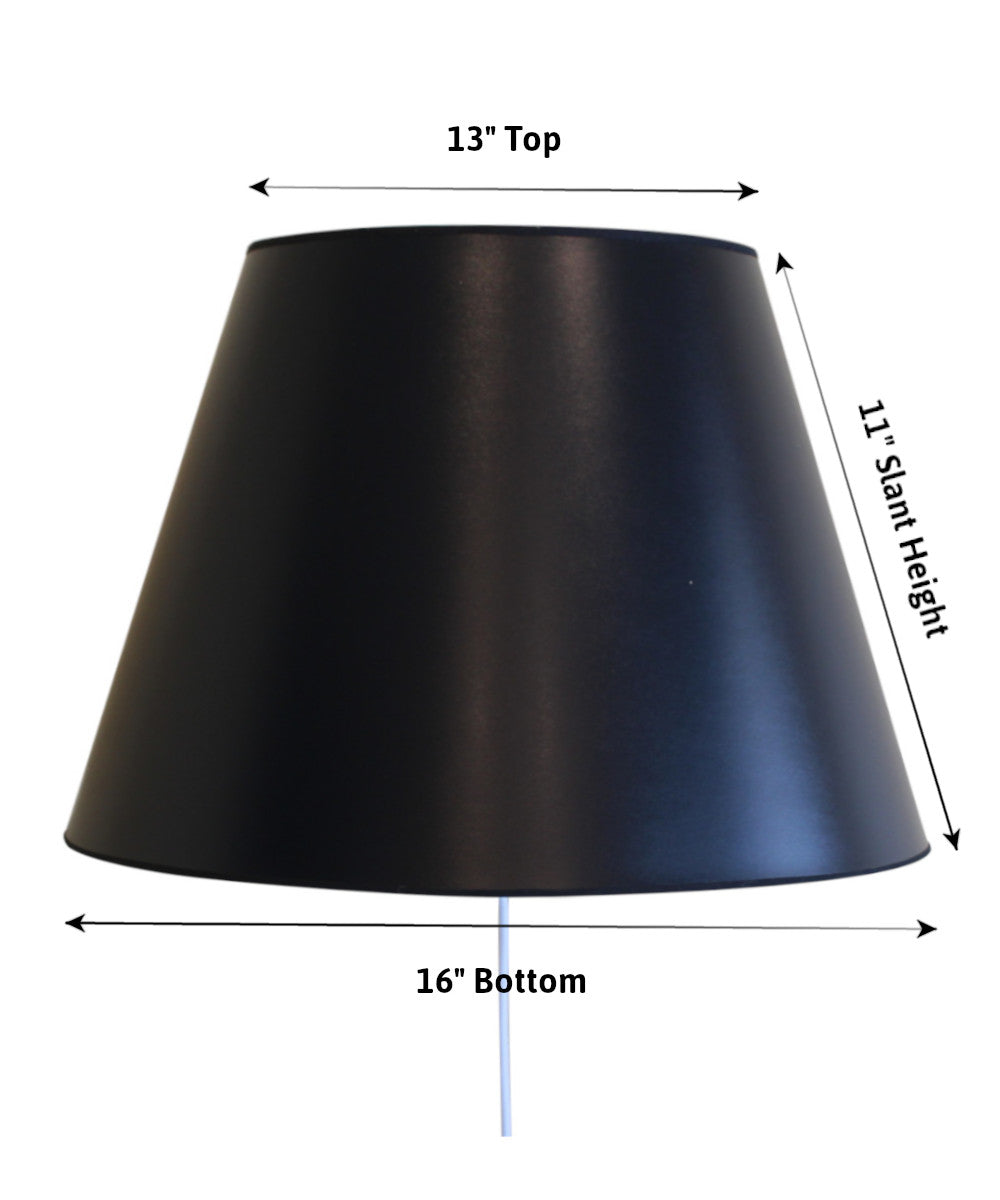 16"W Floating Shade Plug-In Wall Light Black Parchment Gold-Lined