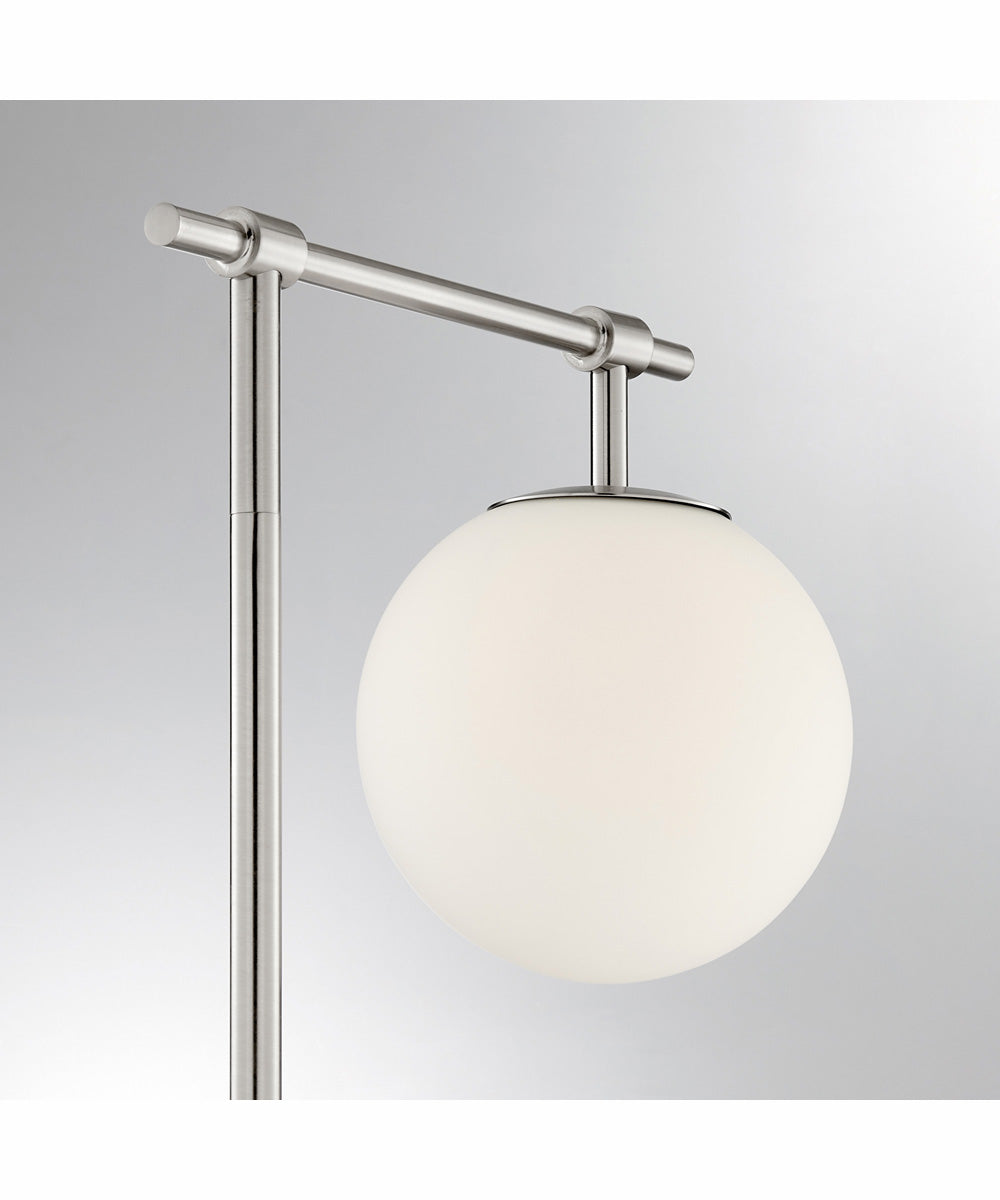 Lencho 1-Light Floor Lamp Brushed Nickel/Frost Glass Shade