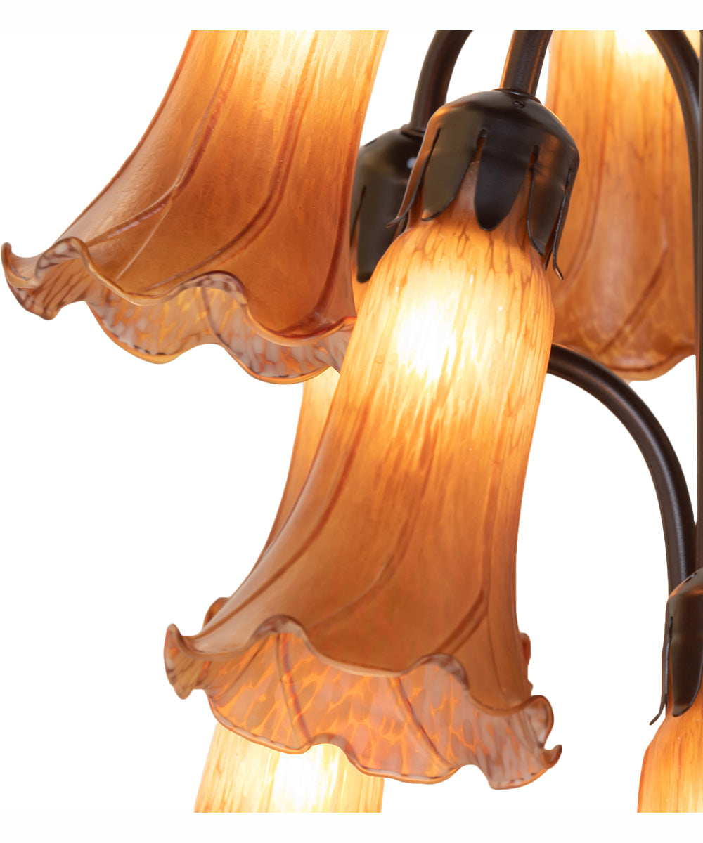 63" High Amber Tiffany Pond Lily 12 Light Floor Lamp