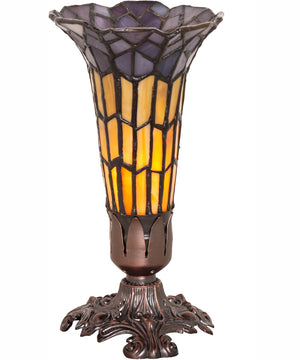 8" High Stained Glass Pond Lily Victorian Accent Lamp