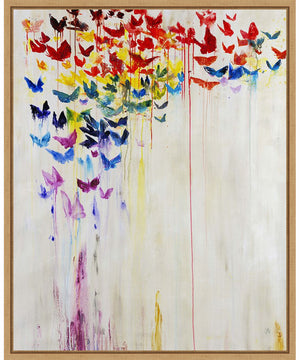 Framed Butterfly Spectrum II by Jodi Maas Canvas Wall Art Print (23  W x 28  H), Sylvie Maple Frame