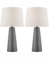 Muriel 2-Light 2 Pack-Table Lamp Grey Ceramichrome/ White Linen