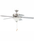 52" Decorator's Choice 2-Light Ceiling Fan Brushed Polished Nickel