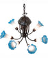 24" Wide Pink/Blue Tiffany Pond Lily 7 Light Chandelier