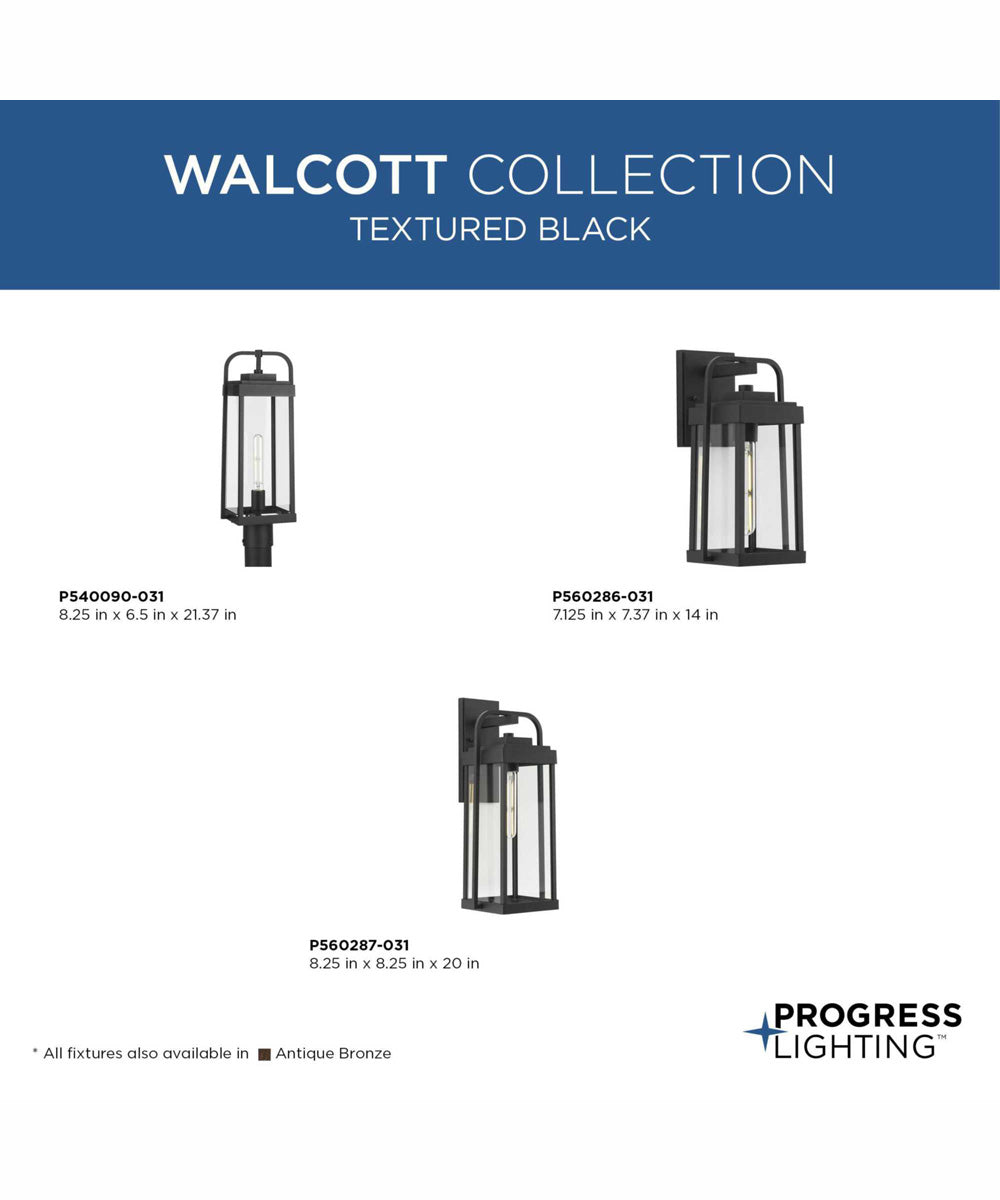 Walcott 1-Light Modern Farmhouse Outdoor Post Lantern Textured Black
