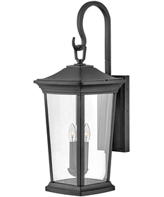 Bromley 3-Light Double Extra Large LED Outdoor Wall Mount Lantern in Museum Black