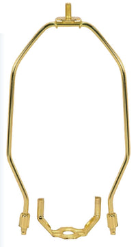 7"H Polished Brass Heavy Duty Harp Fitter For Lamp Shades