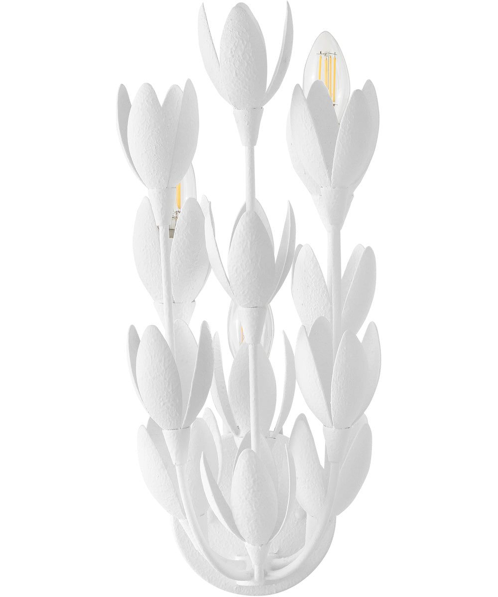 Flora 3-Light Large Sconce in Textured Plaster