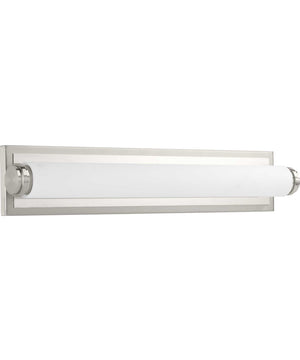 Concourse LED 24" Etched White Glass Modern Bath Vanity Light Brushed Nickel