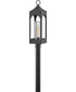 Amina 1-Light Large Outdoor Post Top or Pier Mount Lantern in Distressed Zinc