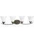 Trinity 4-Light Etched Glass Traditional Bath Vanity Light Antique Bronze