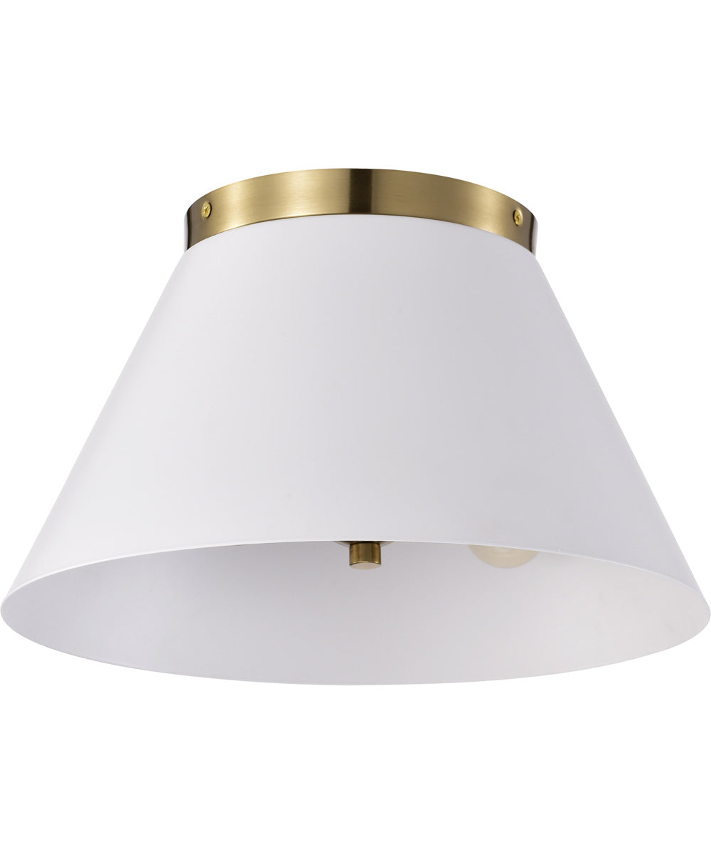 Dover 2-Light Close-to-Ceiling White / Vintage Brass