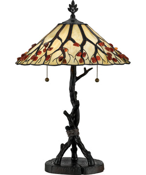 Whispering Wood Small 2-light Table Lamp Valiant Bronze