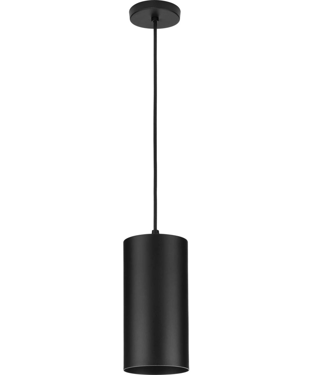 6"  Outdoor Aluminum Cylinder Cord-Mount Hanging Light Black