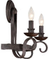 Noble Small 2-light Wall Sconce Rustic Black