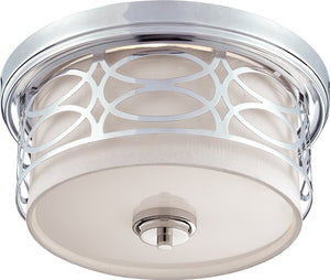 13"W Harlow 2-Light Close-to-Ceiling Polished Nickel