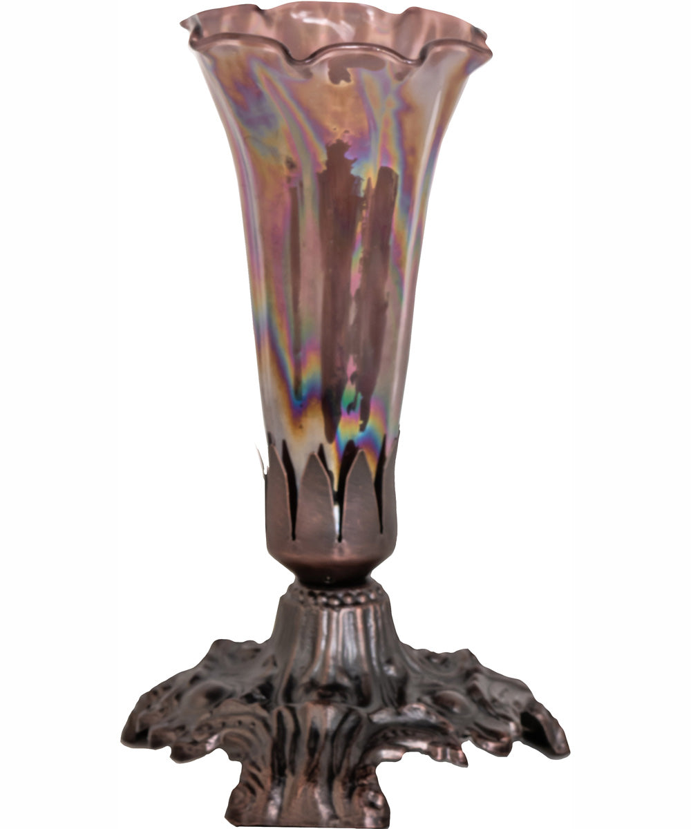 7" High Purple Iridescent Tiffany Pond Lily Mini Lamp