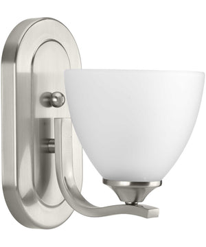 Laird 1-Light Etched Glass Traditional Bath Vanity Light Brushed Nickel