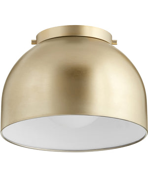 11"W 1-light Ceiling Flush Mount Aged Brass