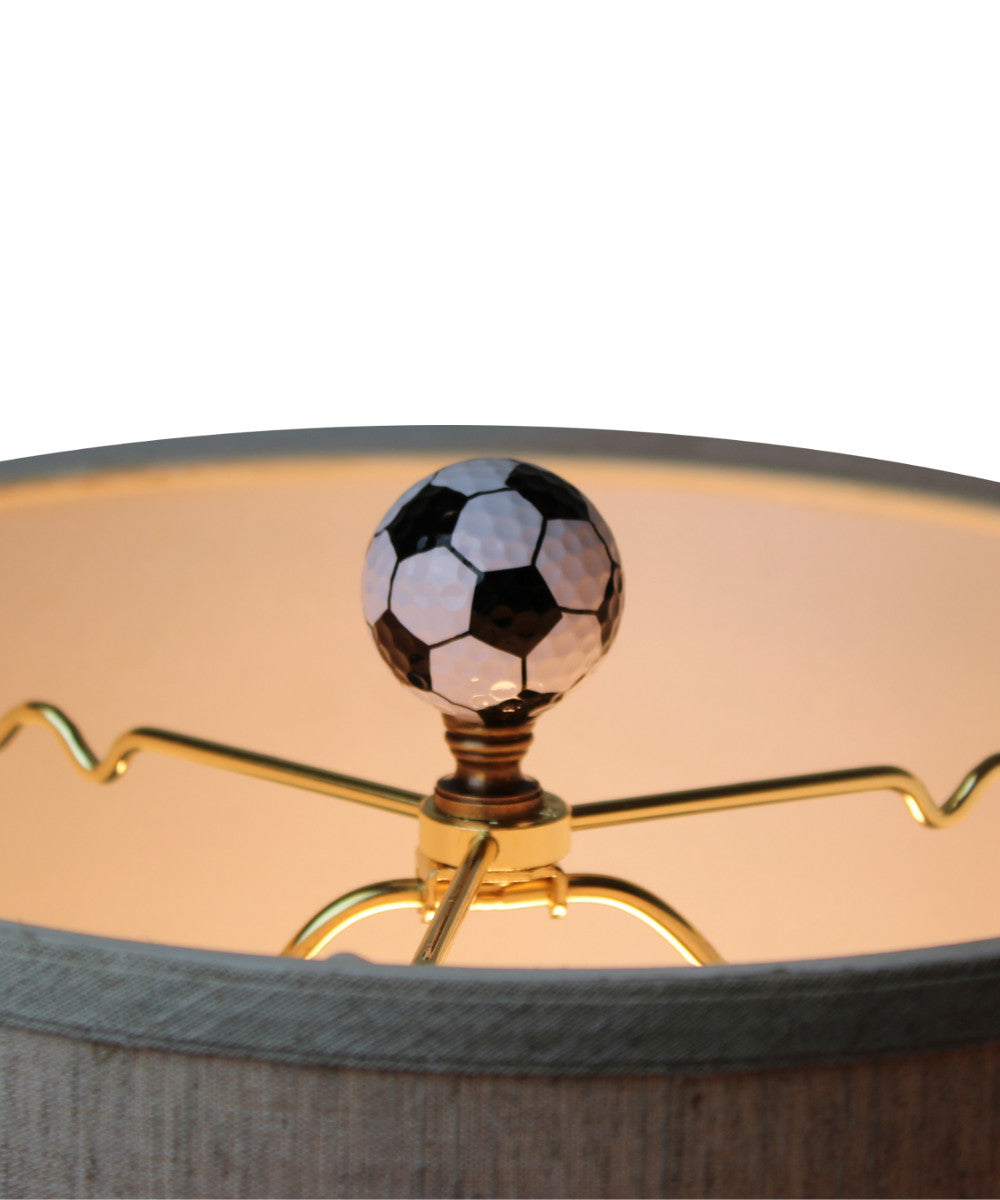 Soccer Ball Lamp Finial, Black and White Pentagon Pattern, 2.25"h