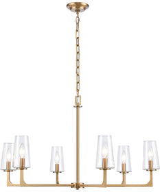 Fitzroy 34'' Wide 6-Light Chandelier - Lacquered Brass