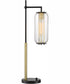 Hagen 1-Light Table Lamp Black/Antique Brass/Clear Glass Shade