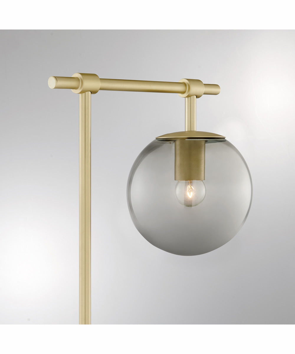 Lencho 1-Light Table Lamp Gold/Smoke Glass Shade
